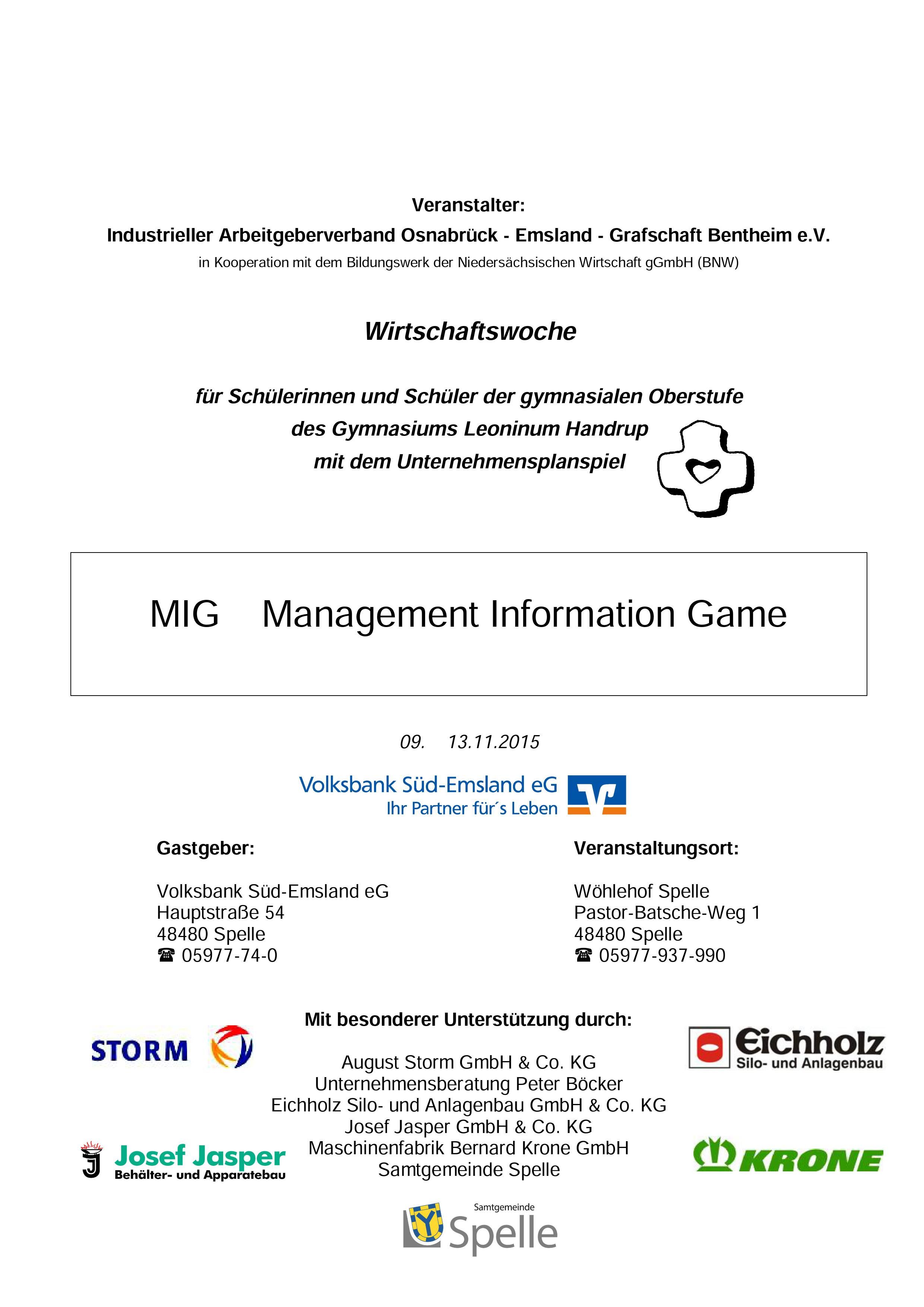 MIG Programm 2015 - 1